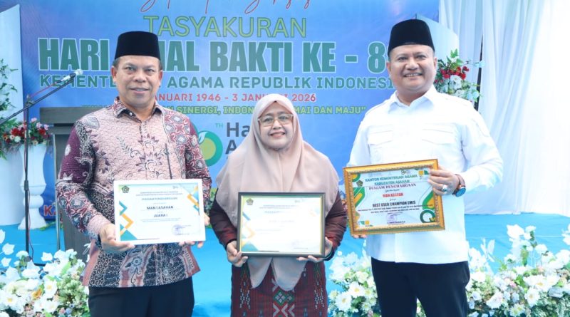 MAN Asahan Raih Tiga Penghargaan pada Tasyakuran HAB Ke-80 Kemenag RI Tahun 2026